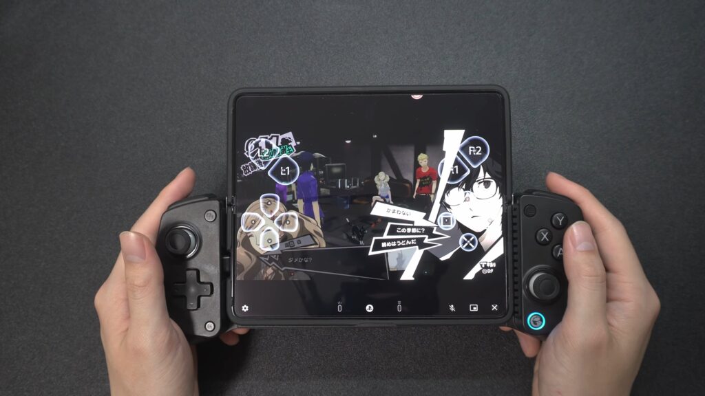 GameSir X5 LiteとPS Remoteでペルソナ5をプレイしている画面